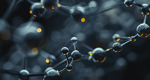 abstract molecules on a black  background